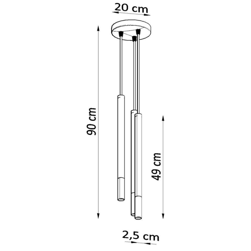 Candelabro suspenso MOSAIC 3xG9/12W/230V preto/cobre