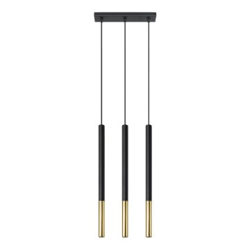 Candelabro suspenso MOSAIC 3xG9/12W/230V preto/dourado