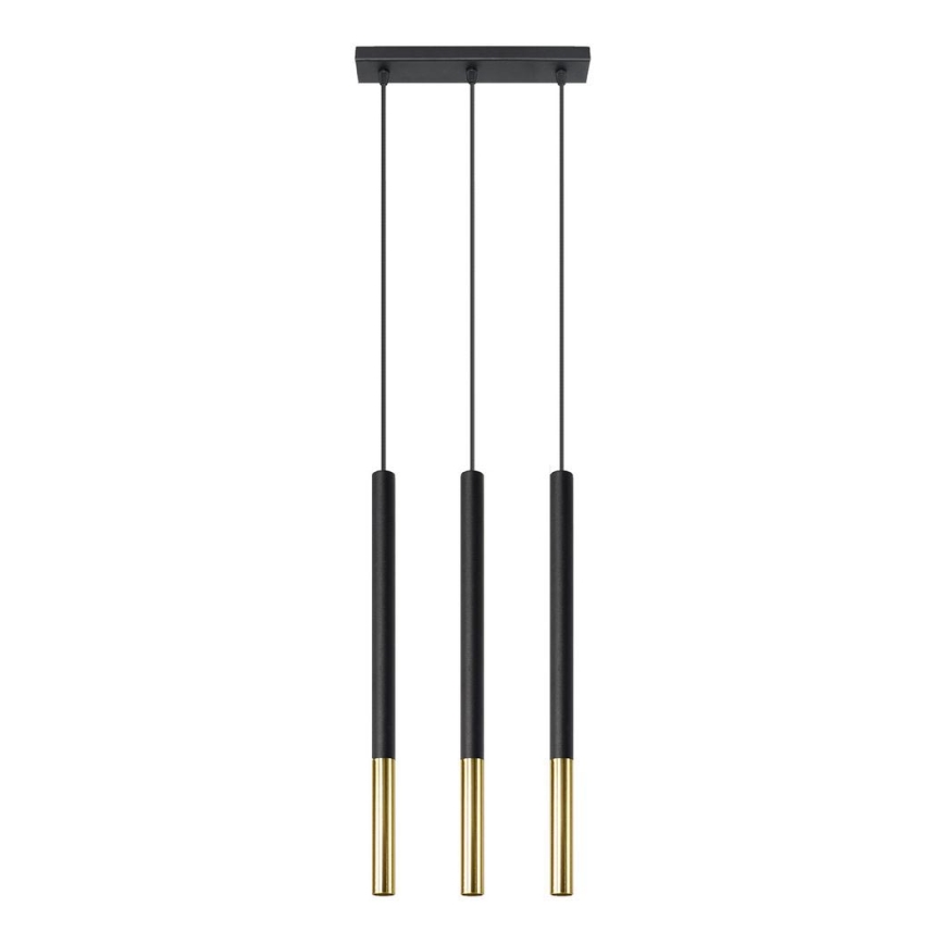 Candelabro suspenso MOSAIC 3xG9/12W/230V preto/dourado