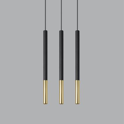 Candelabro suspenso MOSAIC 3xG9/12W/230V preto/dourado