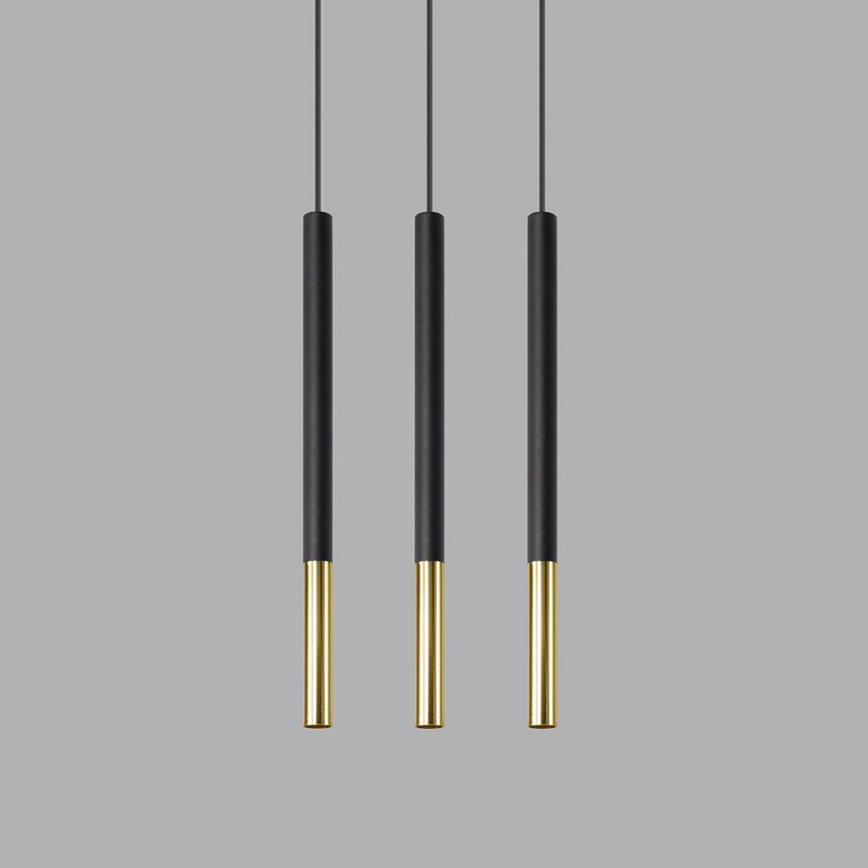 Candelabro suspenso MOSAIC 3xG9/12W/230V preto/dourado