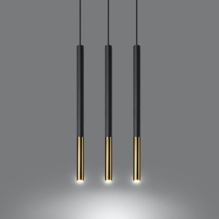 Candelabro suspenso MOSAIC 3xG9/12W/230V preto/dourado