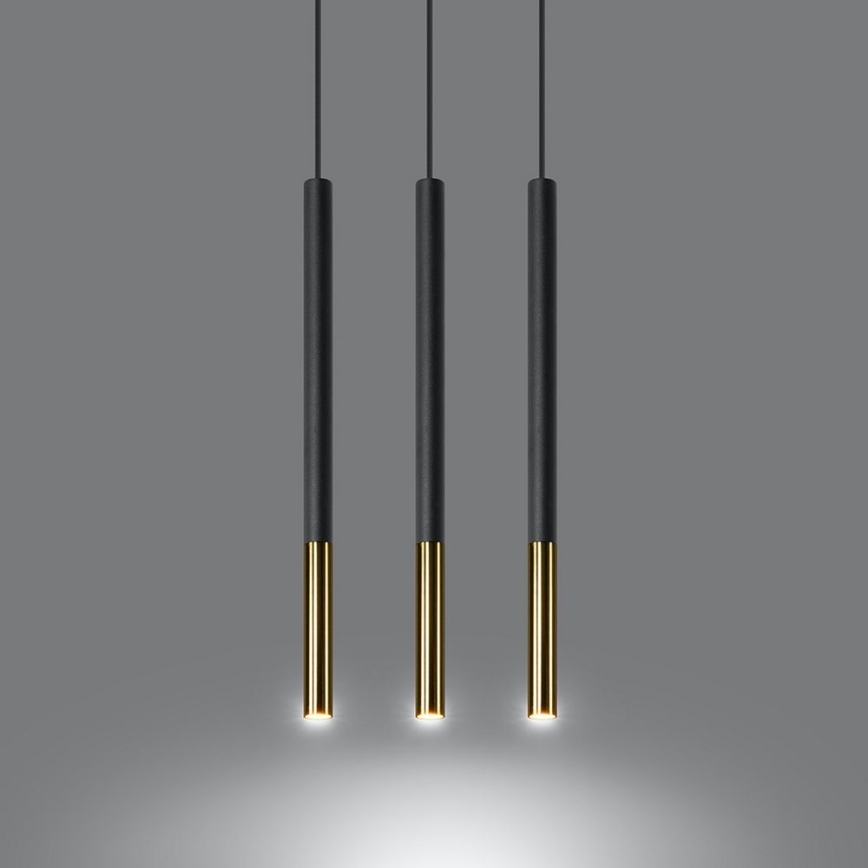 Candelabro suspenso MOSAIC 3xG9/12W/230V preto/dourado