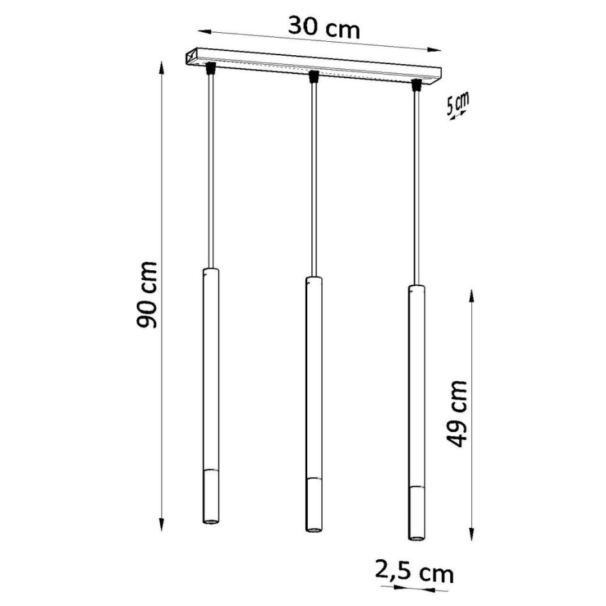 Candelabro suspenso MOSAIC 3xG9/12W/230V preto/dourado