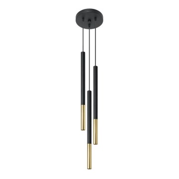 Candelabro suspenso MOSAIC 3xG9/12W/230V preto/dourado