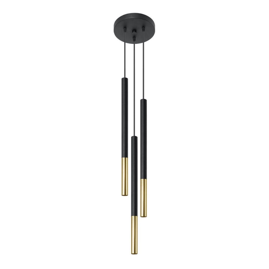Candelabro suspenso MOSAIC 3xG9/12W/230V preto/dourado