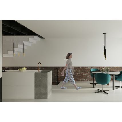 Candelabro suspenso MOSAIC 3xG9/12W/230V preto/dourado