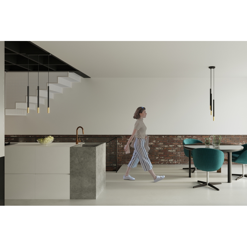 Candelabro suspenso MOSAIC 3xG9/12W/230V preto/dourado