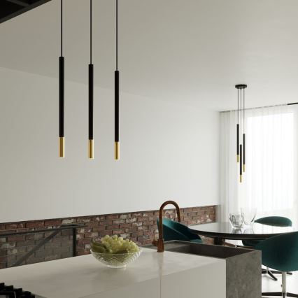 Candelabro suspenso MOSAIC 3xG9/12W/230V preto/dourado