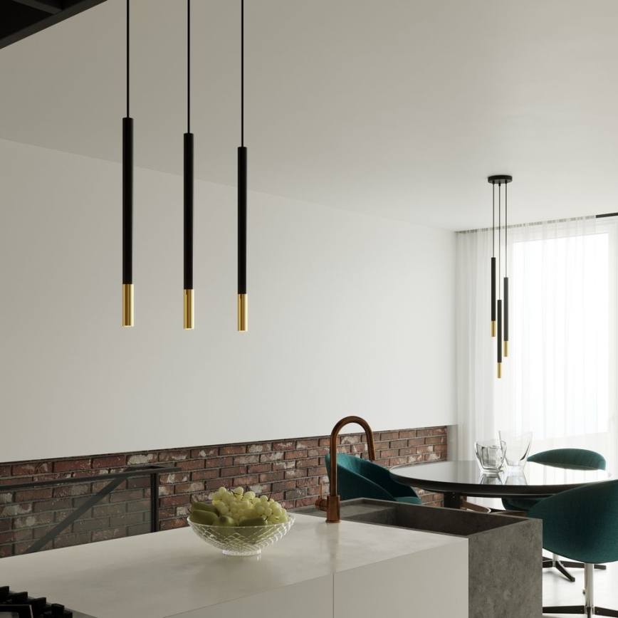 Candelabro suspenso MOSAIC 3xG9/12W/230V preto/dourado