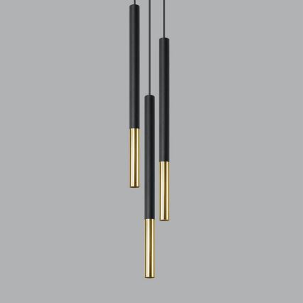 Candelabro suspenso MOSAIC 3xG9/12W/230V preto/dourado