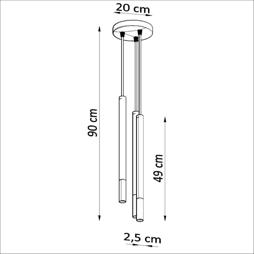 Candelabro suspenso MOSAIC 3xG9/12W/230V preto/dourado