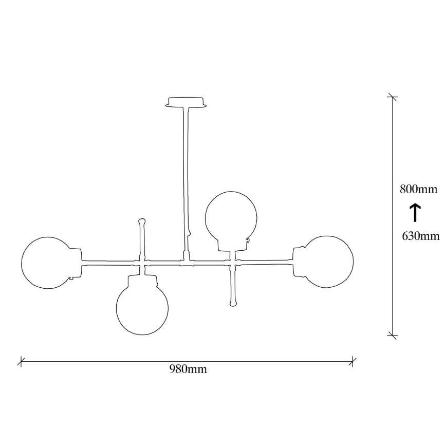 Candelabro suspenso MUDONI 4xE27/40W/230V