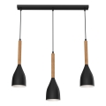 Candelabro suspenso MUZA NEW 3xE27/60W/230V preto