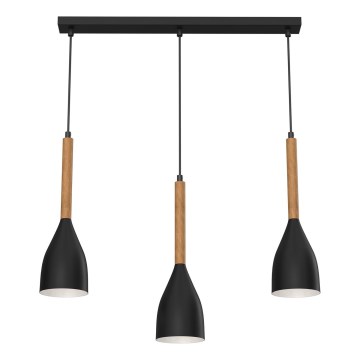 Candelabro suspenso MUZA NEW 3xE27/60W/230V preto