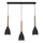 Candelabro suspenso MUZA NEW 3xE27/60W/230V preto