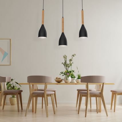 Candelabro suspenso MUZA NEW 3xE27/60W/230V preto