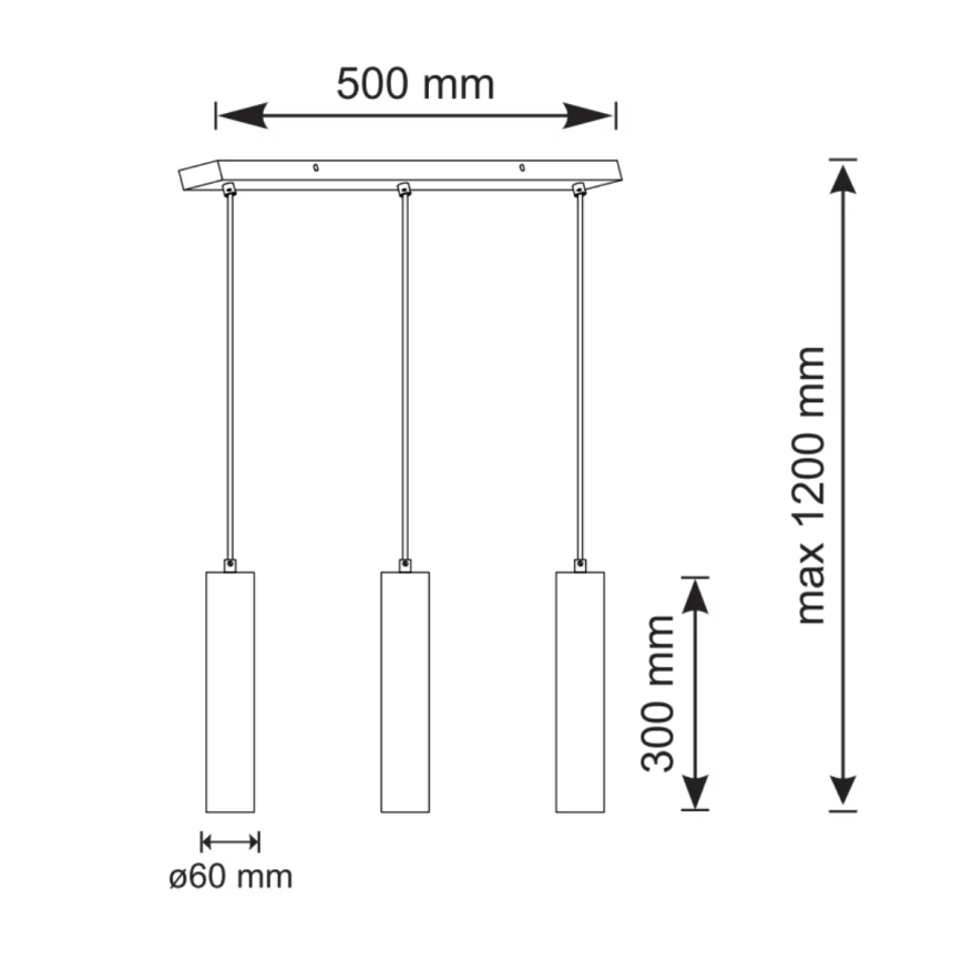Candelabro suspenso NAPOLI 3xGU10/8W/230V
