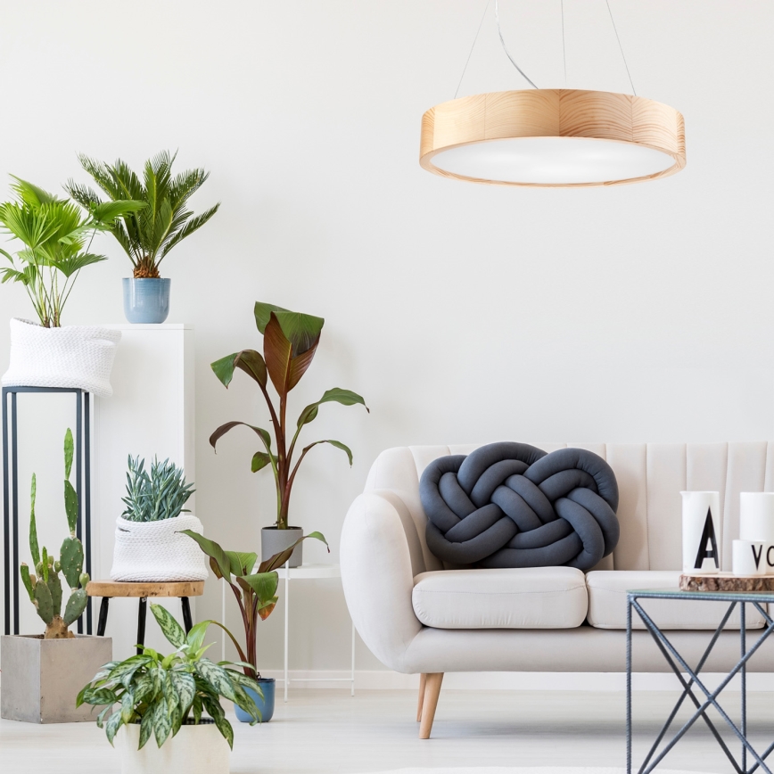 Candelabro suspenso NATURAL 3xE27/60W/230V ø 47 cm pinho - FSC certificado