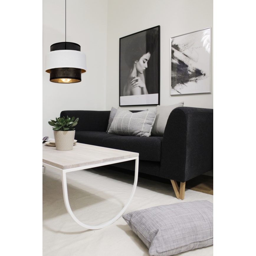 Candelabro suspenso NESS 1xE27/60W/230V preto/branco