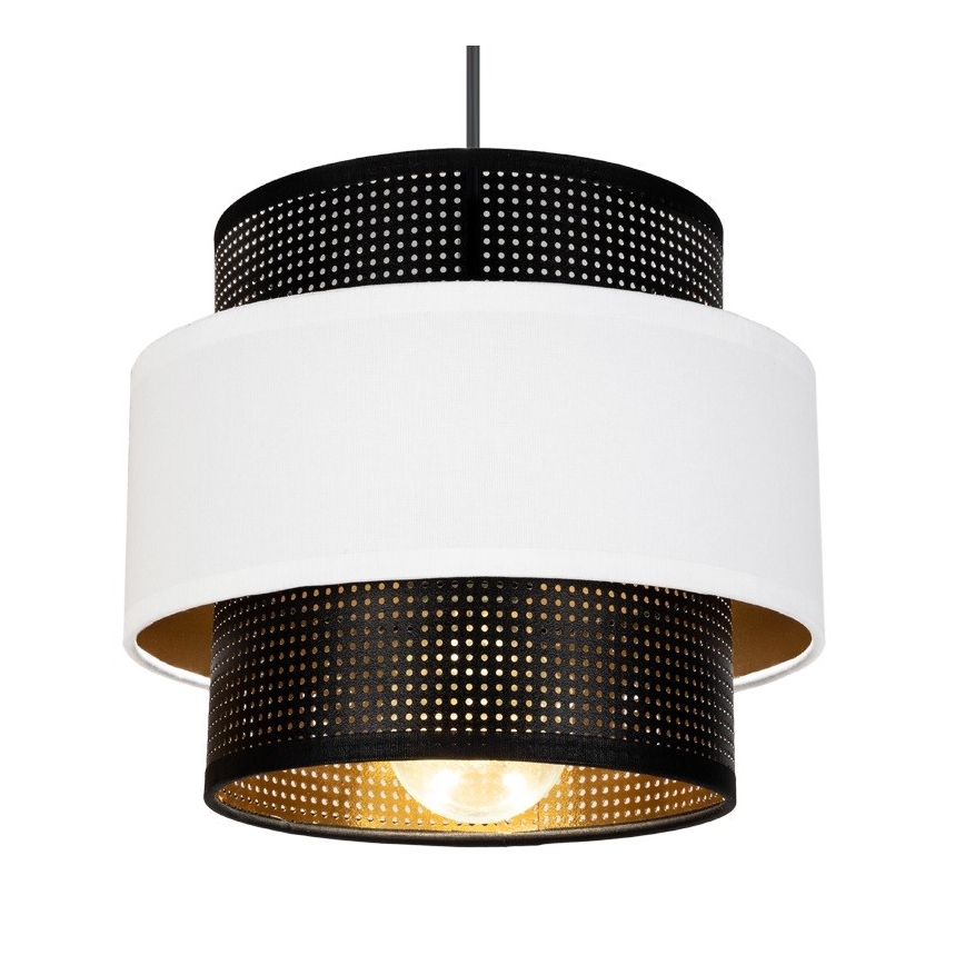 Candelabro suspenso NESS 2xE27/60W/230V diâmetro 30 cm preto/branco
