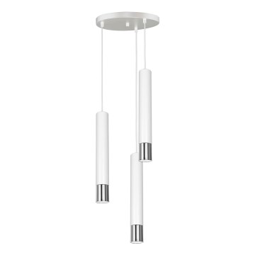 Candelabro suspenso NEST 3xGU10/8W/230V branco/cromado brilhante