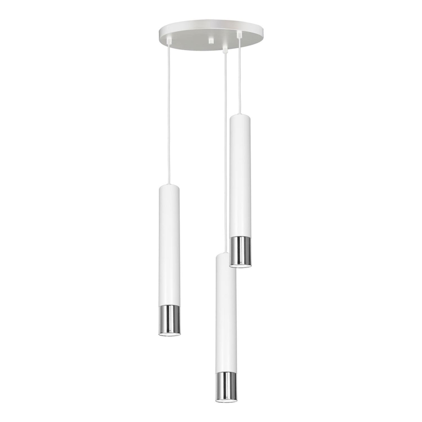 Candelabro suspenso NEST 3xGU10/8W/230V branco/cromado brilhante