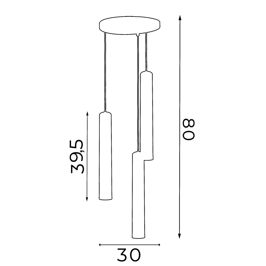 Candelabro suspenso NEST 3xGU10/8W/230V branco/cromado brilhante