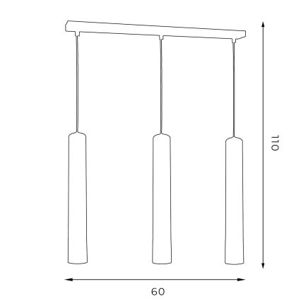 Candelabro suspenso NEST 3xGU10/8W/230V branco/dourado