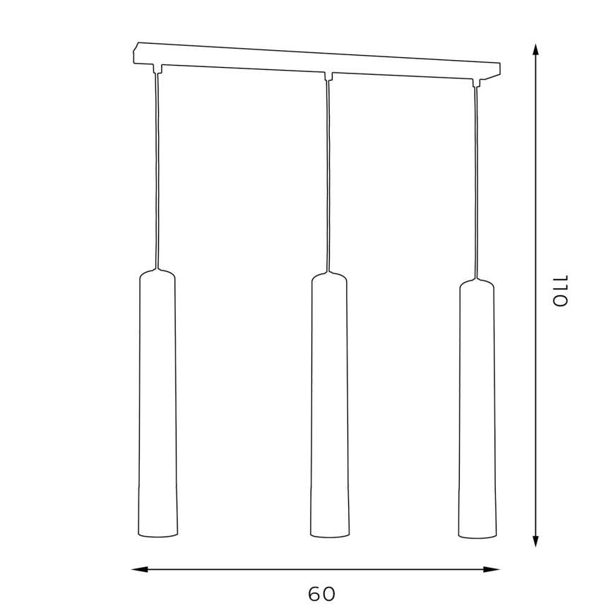 Candelabro suspenso NEST 3xGU10/8W/230V branco/dourado