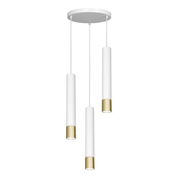 Candelabro suspenso NEST 3xGU10/8W/230V branco/dourado redondo