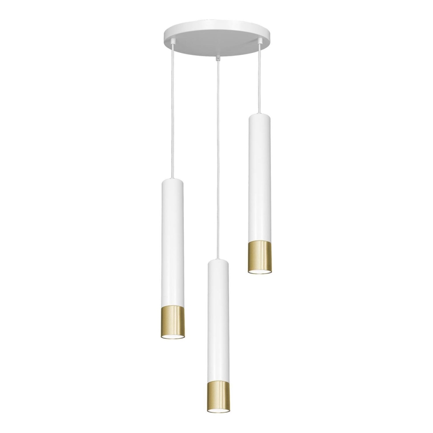 Candelabro suspenso NEST 3xGU10/8W/230V branco/dourado redondo
