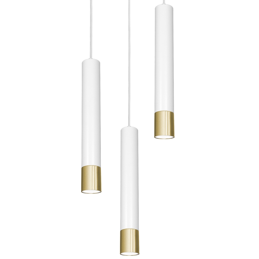 Candelabro suspenso NEST 3xGU10/8W/230V branco/dourado redondo