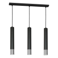 Candelabro suspenso NEST 3xGU10/8W/230V preto/cromado brilhante