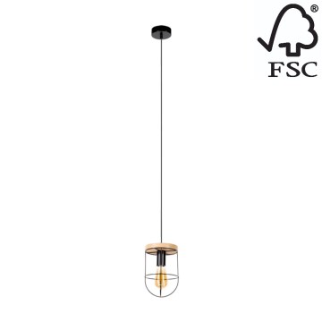 Candelabro suspenso NETUNO 1xE27/60W/230V carvalho - certificado por FSC