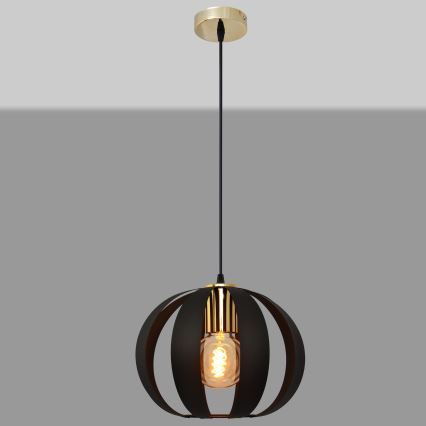 Candelabro suspenso NEWTON 1xE27/15W/230V preto/dourado