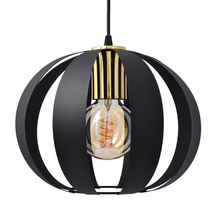 Candelabro suspenso NEWTON 1xE27/15W/230V preto/dourado