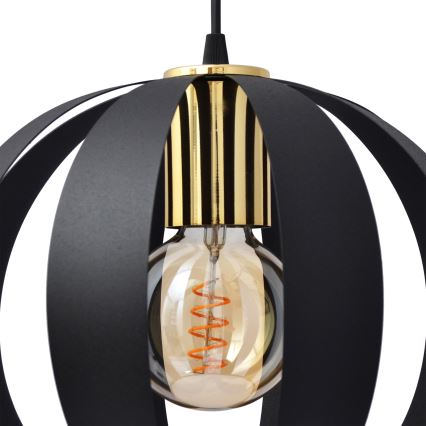 Candelabro suspenso NEWTON 3xE27/15W/230V preto/dourado