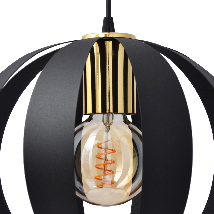 Candelabro suspenso NEWTON 3xE27/15W/230V preto/dourado
