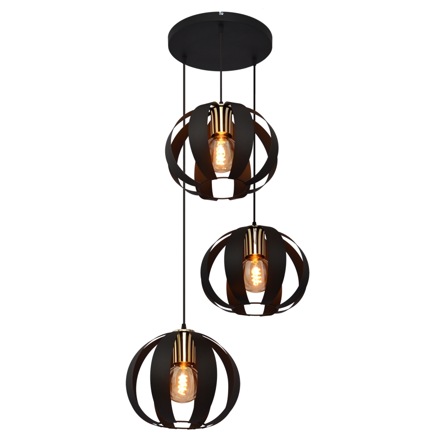Candelabro suspenso NEWTON 3xE27/15W/230V preto