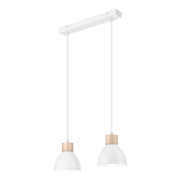 Candelabro suspenso NICO 2xE27/60W/230V branco/faia
