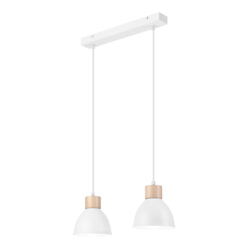 Candelabro suspenso NICO 2xE27/60W/230V branco/faia