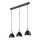 Candelabro suspenso NICO 3xE27/60W/230V preto/faia