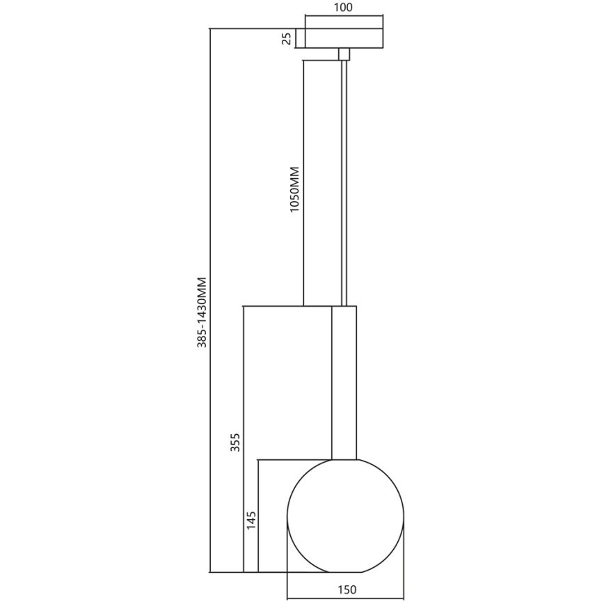 Candelabro suspenso NIKO 1xG9/9W/230V diâmetro 15 cm preto