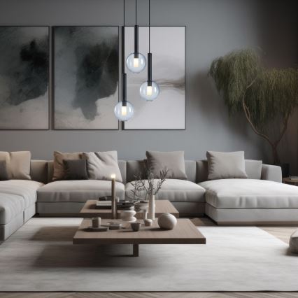 Candelabro suspenso NIKO 3xG9/9W/230V preto