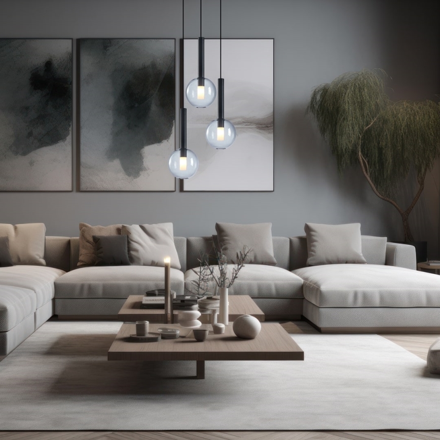 Candelabro suspenso NIKO 3xG9/9W/230V preto