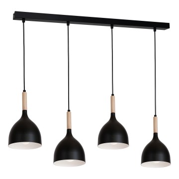 Candelabro suspenso NOAK WOOD 4xE27/60W/230V