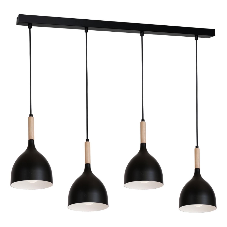 Candelabro suspenso NOAK WOOD 4xE27/60W/230V