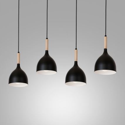 Candelabro suspenso NOAK WOOD 4xE27/60W/230V