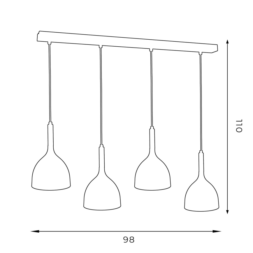 Candelabro suspenso NOAK WOOD 4xE27/60W/230V